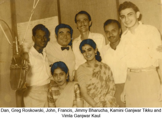 Greg Roszkowski is pictured here second from left with Radio Ceylon announcers in the 1960s.
